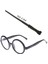 Harry Potter Asası 30 cm ve Siyah Çerçeveli Harry Potter Gözlüğü Seti 1