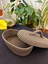Jüt Hasır Sepet Oval Kapaklı Organizer 30 x 20 1