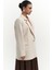 Juba Vizon Çizgili Bej Basic Blazer 2