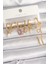 Pirinç Gold Renk Sallantı Kurdele Model Pembe Kare Zirkon Taşlı Kadın Küpe Seti - EBJ250412W32567 1