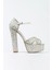 Gümüş Sultan Full İnci Taşlı Klasik Köşe Kalıplı Kalın Topuklu Kadın Abiye Ayakkabı Kadın Topuklu 3