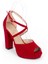 Kadın Moda Şık Kırmızı Süet Topuklu Zarif Tasarım Yüksek Topuk Düğün Nişan Gece Abiye Ayakkabısı 2