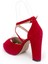 Kadın Moda Şık Kırmızı Süet Topuklu Zarif Tasarım Yüksek Topuk Düğün Nişan Gece Abiye Ayakkabısı 3