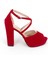 Kadın Moda Şık Kırmızı Süet Topuklu Zarif Tasarım Yüksek Topuk Düğün Nişan Gece Abiye Ayakkabısı 4