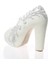 Kadın Beyaz Sedef İnci Taş İşlemeli Gelin Ayakkabı Kadın Topuklu Abiye Ayakkabı Şık Gece Ayakkabısı 4