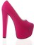 Kadın Fuşya Süet Yüksek Topuk Abiye Ayakkabı Kadın Topuklu Şık Gece Ayakkabısı Zarif Tasarım 3