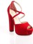 Kadın Moda Şık Kırmızı Süet Topuklu Zarif Tasarım Yüksek Topuk Düğün Nişan Gece Abiye Ayakkabısı 2