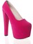 Kadın Moda Şık Fuşya Süet Yüksek Topuk Topuklu Zarif Tasarım Düğün Nişan Gece Abiye Ayakkabısı 2
