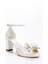 Kadın Beyaz Sedef Cilt Fiyonk Abiye Ayakkabı Kadın Topuklu Şık Gece Ayakkabısı Zarif Tasarım 1