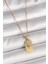 316L Çelik Gold Renk Zincir Zirkon Taşlı Yonca Model Kadın Kolye - TJ-BKO9954 1