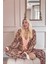 Karamel Wild Charm Exclusive Örme Sabahlıklı Kadın Pijama Takım 4