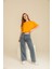 Kadın Hardal/Sarı Oversize Bisiklet Yaka %100 Pamuk Düz Basic Yazlık T-Shirt 5
