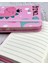 Sevimli Dino Desenli Mini Çizgili 80 Yaprak Pembe Renk Defter 2