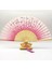 Yelpaze Bambu Kumaş Serinletici Vintage Pembe Çiçekli Şık Dekorasyon Püsküllü Japon Yelpaze 0389 2