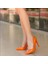 Hillar Turuncu Cilt Stiletto Ayakkabı 4