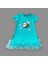 1-2-3 Yaş Arıcık Nakışlı Eteği Fırfırlı Jile Kız Çocuk Elbisesi Turkuaz 2