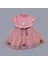 1-2-3 Yaş Payet Yapraklı Çiçek Nakışlı Astarlı Kız Bebek Tütü Elbisesi Gül Kurusu 2
