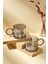 Ringo Line Color Füme 2'li 325 ml Cam Kupa Boncuklu Kulp Mug 1