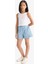 Kız Çocuk Beli Lastikli Jean Şort B6386A825SM 2
