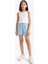 Kız Çocuk Beli Lastikli Jean Şort B6386A825SM 3