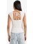 Regular Fit Bisiklet Yaka Bürümcük Beyaz Atlet F1145AX25SM 4