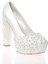 Kadın Moda Beyaz Sedef Inci Taş Işlemeli Gelin Ayakkabı Topuklu Düğün Nişan Gece Abiye Ayakkabısı 2