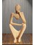 Dekoratif Thinker Temalı Düşünen Adam Heykel Biblo Bej 18 cm 1