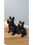 2 Li Set Bulldog Figürlü Modern Dekoratif Hediyelik Siyah Gold 15 cm /12 cm Plastik Gizzstore Home 4