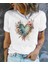 Çiçek Kalp Baskılı Özel Tasarım Oversize Tshirt 1