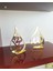 Damla Motifli Ayaklı Allah (C.c.) ve Hz.muhammed (Sav) Lafzı Gold Ayna Pleksi Standlı 3