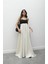 Natural Patchwork Maxi Keten Elbise 1