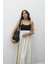 Natural Patchwork Maxi Keten Elbise 5