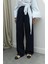 Lacivert Pleated Palazzo Pantolon 2