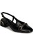 Siyah Slingback Ayakkabı Rugan Deri Kadın Ayakkabı 1