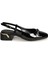 Siyah Slingback Ayakkabı Rugan Deri Kadın Ayakkabı 3