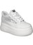 Beyaz Sneakers Deri-Tekstil Kadın Ayakkabı 1