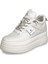 Beyaz Sneakers Deri-Tekstil Kadın Ayakkabı 1