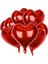 46 cm 9 Adet Parlak Metalik Kırmızı Kalpli Folyo Balon Orta Boy 46 cm Kalpli Balon 2