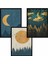 Moon Retro Motto Tasarım Duvar Panosu 3'lü Set 2