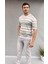 Çizgi Detay Delikli Triko T-Shirt 1