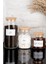 3'lü Ahşap Vakum Kapaklı Çay Şeker Türk Kahvesi Etiketli 3 Boy Cam Kavanoz Seti 1300 ml-800 ml-500 ml 4