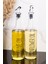 2li 750 ml Ayçiçek Yağı ve Zeytinyağı Etiketli Yağlık Sıvı Yağ Şişesi Gri Tıpalı Cam Yağdanlık 2