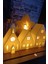 Kış Evleri 3'lü Set Dekoratif Noel Evler Tealight LED Mum Hediyeli - Dekor 8 cm Işıklı Şamdan Ev Ofi 2
