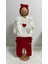 Kız Bebek 3 Parça Kalpli Sweatshirt, Fiyonklu Pantolon ve Saç Bandı Takımı - Kırmızı Beyaz, Özel Tasarım Şık Set 2