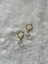 8 mm Beyaz Kristal Taşı Altın Kaplama Küpe 1