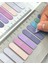 10 Renkli Cetvelli Mor ve Mavi Tonlar Oval Kenar Şeffaf Pet Indeks Sticker/ındex Sticker/post-It 3