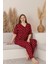 Kadın Büyük Beden Desenli Yakası Düğmeli Kısa Kollu Bambu Pijama Takımı 2