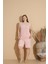 Kadın Milan Kumaş Büyük Beden Curve Baskılı Desenli Bambu Şortlu Pijama Takımı 1
