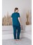 Kadın Milan Kumaş Büyük Beden Curve Baskılı Desenli Kısa Kollu Bambu Pijama Takımı 3