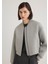 Gri Crop Bomber Ceket 1110359-88467 3